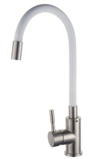 Смеситель для кухни РМС SUS124W-016F белый/нержавеющая сталь